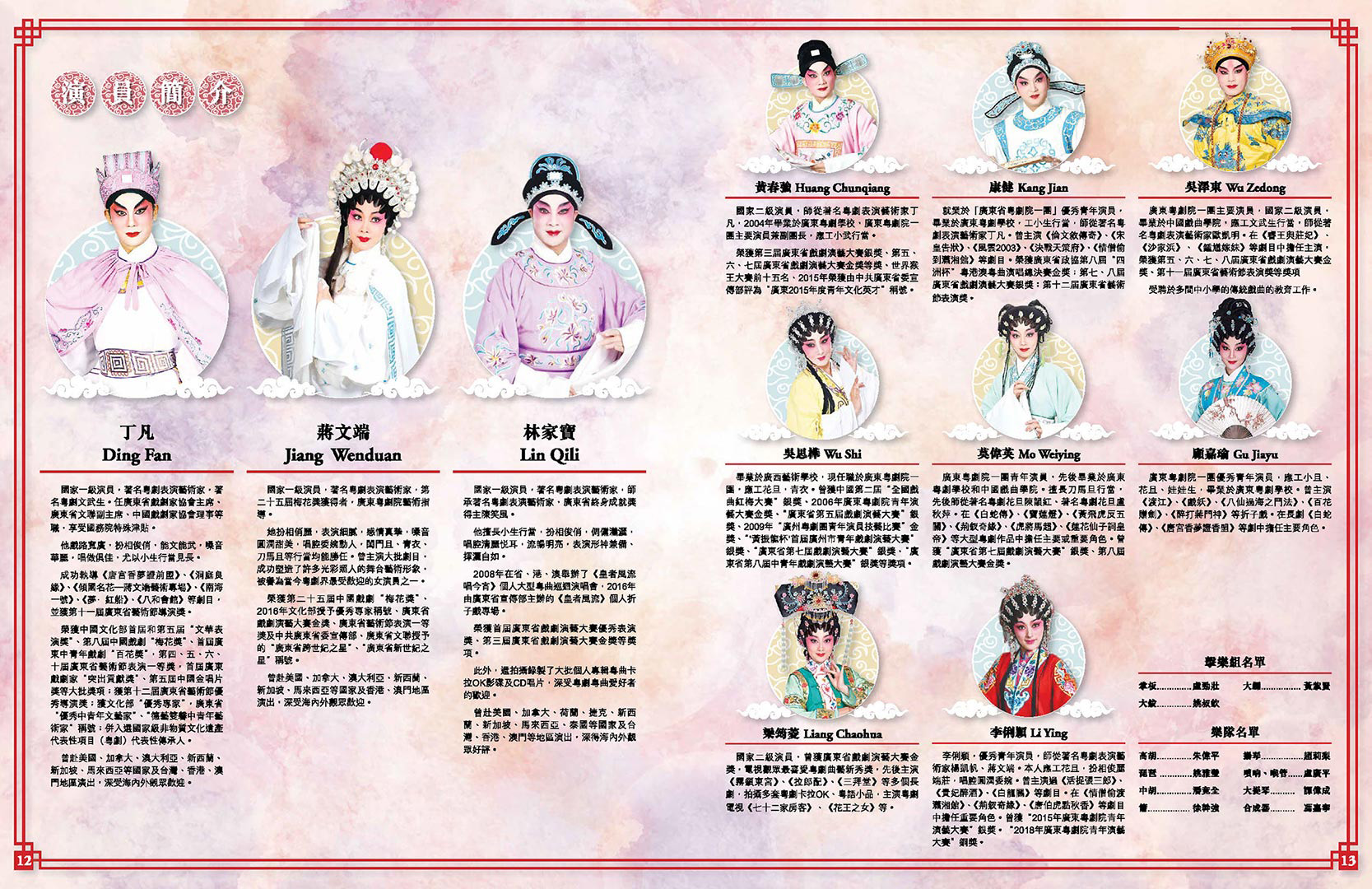Event Brochure: Performer Profile (Inside Spread)